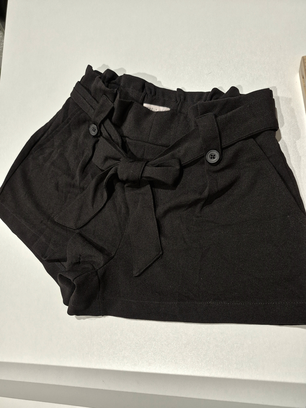 Like New Sincerely Jules Black Paperbag Waist Tie Shorts - Women's